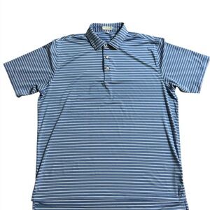 PETER MILLAR Light Blue Striped Polo Shirt
